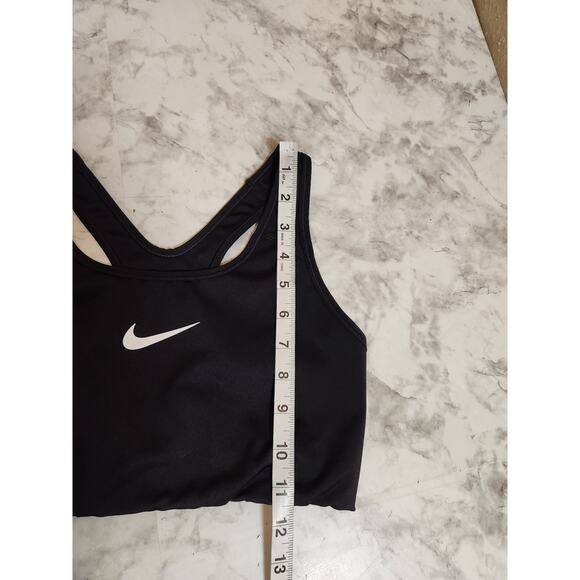 Nike Dri-Fit Women's Black Solid Stretch Scoop Neck Racerback Sport‎ Bra Size M - Picture 6 of 6